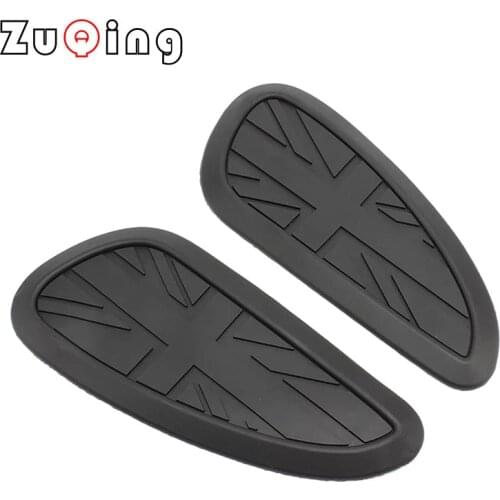 Motorcycle Cafe Racer Gasoline Fuel Tank Rubber Sticker Protective Cover Sheath Knee Fuel Tank Pad Handle Decal Union Jack Logo