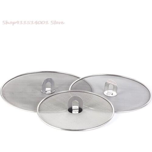 Rvs Ploetert Screen Mesh Pot Deksel Deksel Zilver Olie Koekenpan Deksel Koken Gereedschap Keuken Accessoires Size25/29/33cm1PC