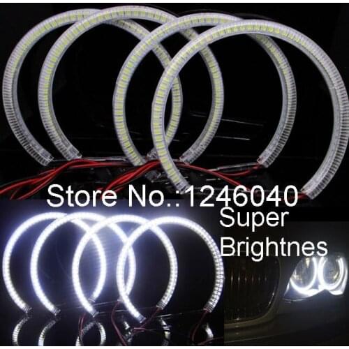 Super High Brightness 4*131mm ring SMD3528 LED Angel eyes kit halo ring DRL light for BMW E36 E38 E39 E46 Coupe 4D Lada VAZ 2106