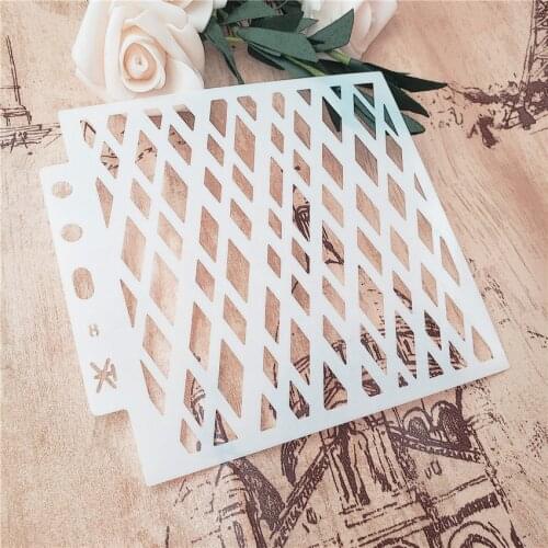 13*14cm grid scrapbook stencils spray plastic mold shield DIY cake hollow Embellishment printing lace ruler valentine