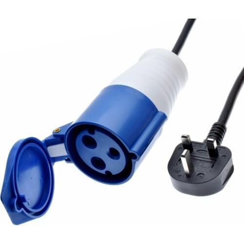 UK BS1363 Plug to IEC309 332C6 Power Cords, 16 Amps, 250V, H05VV-F 1.5mm Cable,332P6 inlet to plug into BS1363 Outlet Socket