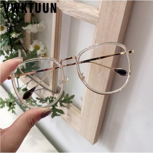 VWKTUUN Transparent Eyeglasses Frames Vintage Optical Frames Vintage Woman Glasses Optical Frames Big Fake Glasses Eyewear