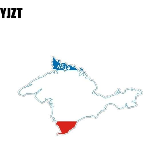 YJZT 14.5CM*9CM Funny Crimea Map Decal Car Styling Motorcycle Helmet Car Sticker 6-1910