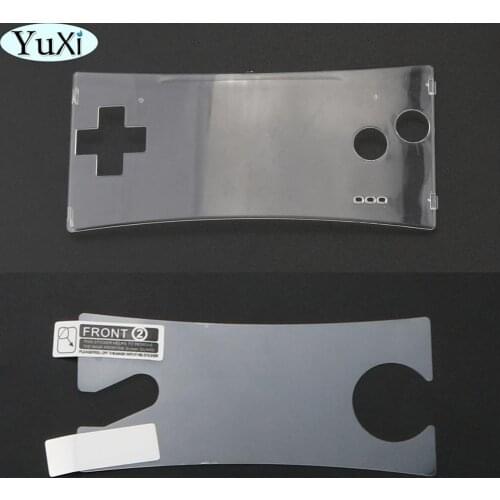 YuXi For GameBoy Micro Cover Fashion style Front faceplate cover for GBM Plastic Clear LCD Screen Protective Film