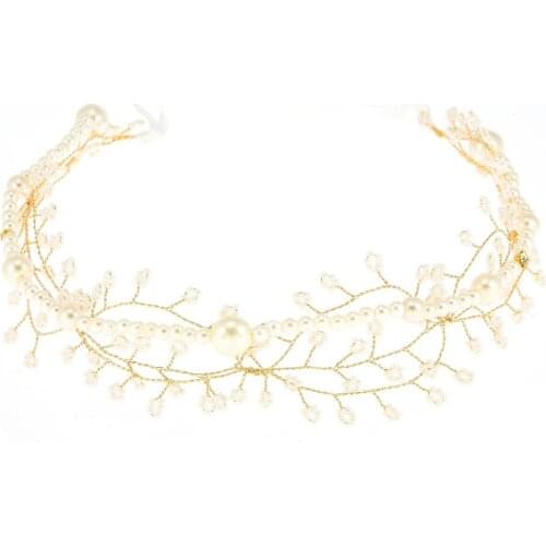 Crystal Wedding Hair Accessories Headband Pearl crystal Bridal Vine Hairbands Crown Headpiece Bride Womens wedding Jewelry