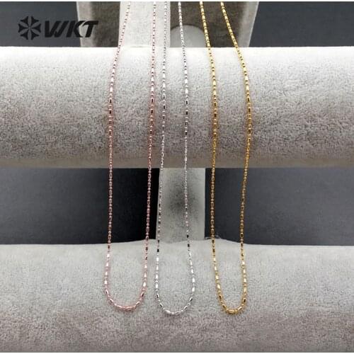 WT-N1042 WKT 18 Inch Fashion Brass Necklace Brass Beads Chain Women Exquisite Decoration Necklace Brass Necklace