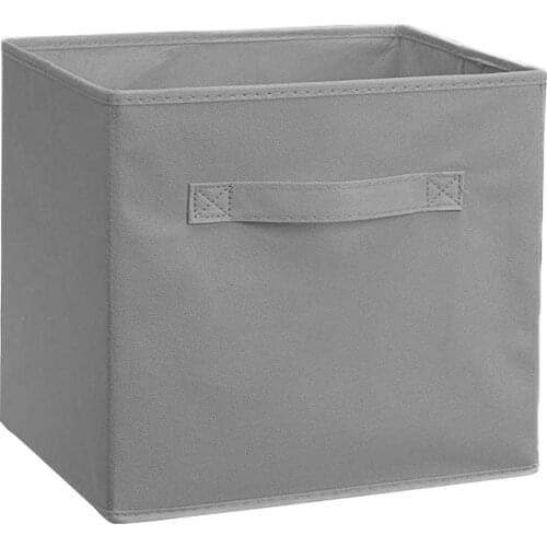 1Pc Folding Storage Box Solid Color Non-Woven Fabric Room Organizer with Handle for Home Office 28x28x28cm