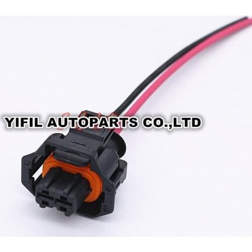 10pcs/lot 2 Pin/Way Female Diesel Common Rail Injector Plug Socket Electric Connector With Wire Pigtail For BOSCH