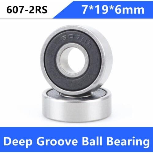 1000pcs/lot 607-2RS 7x19x6 mm Miniature deep groove ball bearing rubber sealed 607 2RS 607RS 7*19*6 mm