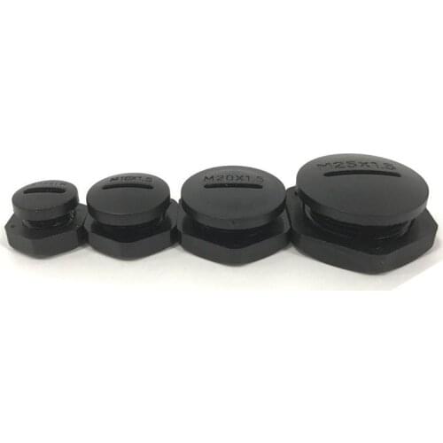 5pcs M32x1.5mm Nylon Male Threaded Cable Gland Screw End Cap Cover Black New