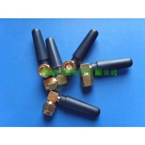 Free Shipping! 10pc wifi Bluetooth antenna SMA elbow gilded 2.4ghz omnidirectional gain small antenna sensor