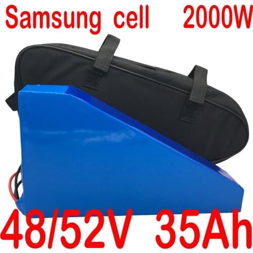 Duty Free Triangle Battery 48V 52V 13Ah 15Ah 18Ah 20Ah 25Ah 30Ah 35Ah E-bike Samsung Battery for 2000W 1500W 1000W Bafang TSDZ2