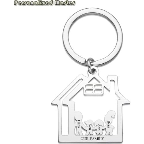 Personalized Master Customized Family Names House New Home First Home Keychain Moving in Key Chain Realtor Closing Housewarming