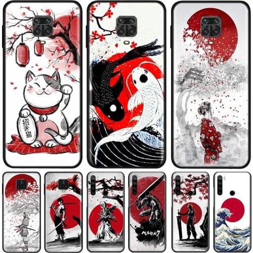Japanese Red Sun Anime Silicone Cover For Xiaomi Redmi Note 9 9A 9C 9S Pro Max 8T 8 7 6 5 Pro 5A 4X 4 Prime Phone Case