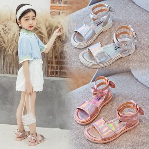 ChildrenS Fashion 2021 Kids Summer Baby Shoes Girls Sandals For Female Child Dress For Princess Beach Bow Sandals 1 3 5 7 Year