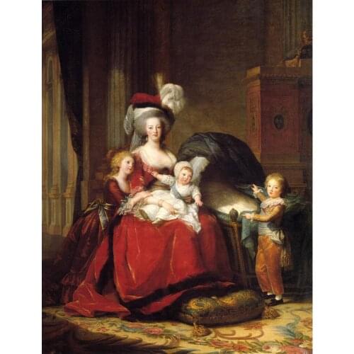 Classical portrait paintings Marie Antoinette and her Children Elisabeth Vigee Lebrun Canvas Art reproduction Hand painted