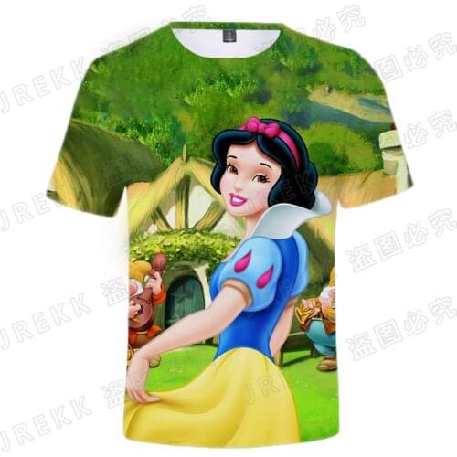 Cool 3D Print Streetwear T-shirt Disney Anime Snow White and the Seven Dwarfs Boy Girl Kids Fashion Men Women Children Tops Tee