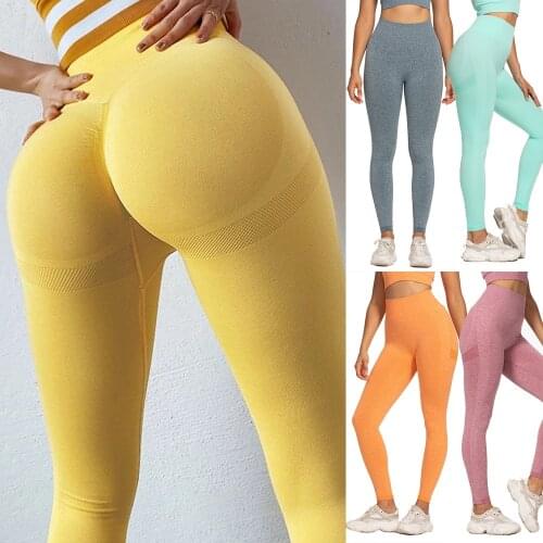 Seamless Leggings-Yoga Pants Fitness Women Tights Workout Sportswear High Waist Push Up Running Elastic Trousers Gym Sport Pants