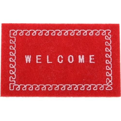 Mini Dollhouse Mat Welcome Mat Front Door Carpet Floor Rug for 1/12 Scale Girls Dollhouse Living Room Accessories For Kids