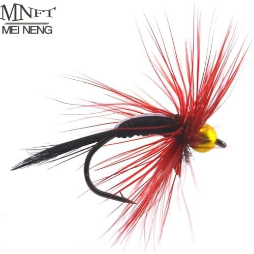 MNFT 10PCS 11# Dry Flies Brass Goldhead Trout / Grayling Fishing Flies Wet Fly Bead Head Prince Nymph With 2 packing Choice