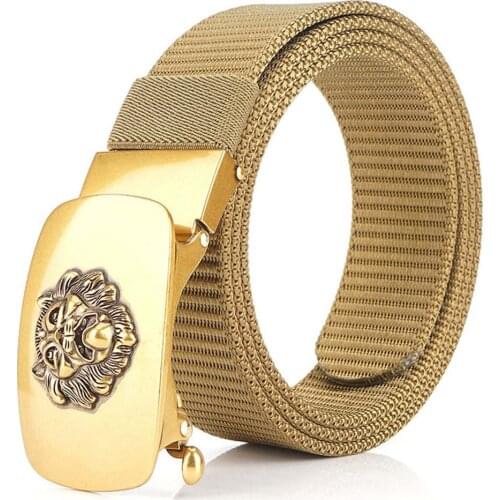 Fashion Nylon Men Belt Designer Belts for MEN High Quality Canvas Waist belt Alloy Buckle Mental belts Boys Cool Gold belt Riem