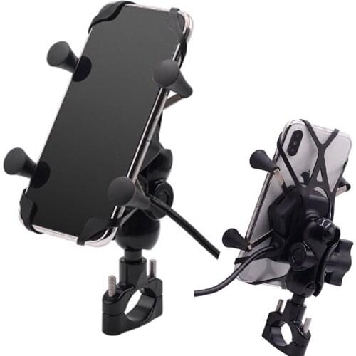 Motorcycle mobile phone bracket faucet fixed strap switch USB charging waterproof shockproof car multi-function accessories dfdf