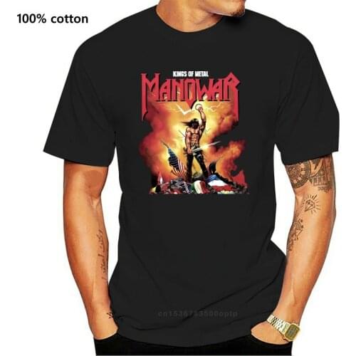 Summer Print Manowar T Shirt Hip Hop Casual Short Sleeve T Shirt Brand Clothing O Neck Punk Shirts Men Tees