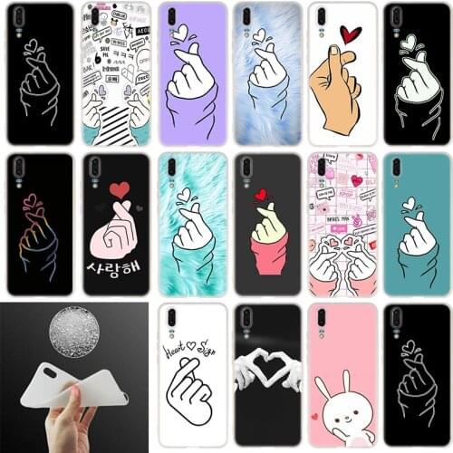 Soft Silicone Case k pop Love on the finger kpop For Huawei P40 P30 P20 Pro P10 Plus Lite P Samrt Z 2019 E 2020