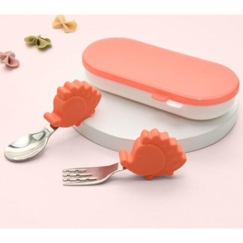 Baby Tableware Set Stainless Steel Children Utensil Toddler Dinnerware Cutlery Cartoon Infant Food Feeding Spoon Fork