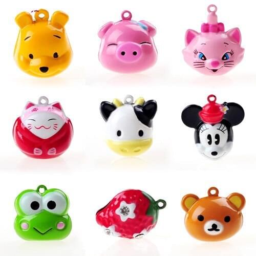 Several Kinds Cartoon Jingle Bell Charms Jewelry Christmas Pet Cat Dog Pendant Handmade Crafts Accessories