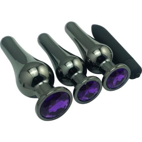 New hot gunmetal small medium large choose metal anal beads butt plug dildo egg Vibrator set adult sex toys for men women