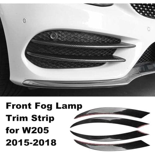 For Mercedes Benz C Class W205 C43 AMG C180 C200 15-18 Front fog lamps cover grille slats lights Sticker decoration strips