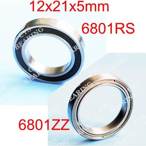 Deep Groove Ball Bearings 6801RS 12x21x5 Mm 6801-2RS S 6801ZZ F6801ZZ 6801ZZ