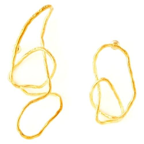 Niche design fashion exaggerated minimalist temperament asymmetrical lines wrapped around earrings womens earring earrings