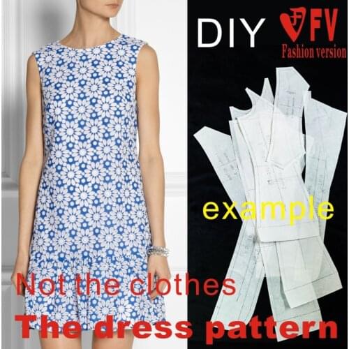 Clothing DIY The dress Dresses Sewing Pattern cutting drawing Womens Dress Sewing Template BLQ-73