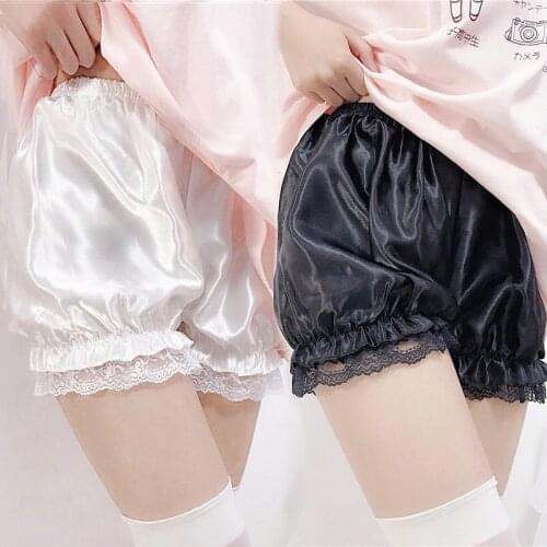2020 Summer Lace Lolita Women Bubble Bloomer Under Shorts Cosplay Elastic Lantern Black White Girl Safty Shorts Wholesale