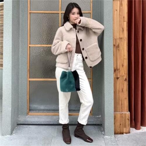 IANLAN Deluxe Womens Full-pelt Mink Fur Tote Bags / Handbags Ladies Genuine Cowhide Shoulder Bags IL00572