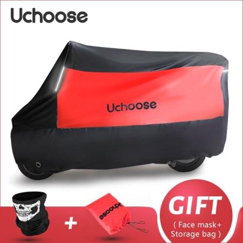 New Reflective Strips 190T Motorcycle Cover UCHOOSE Protector Rainproof Scooter Sunscreen Dustproof Snowproof M L XL XXL XXXL