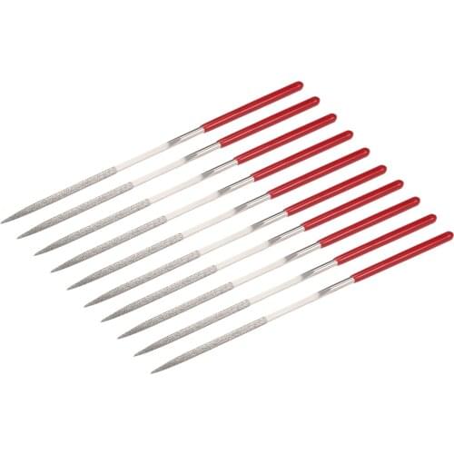 Uxcell 10Pcs 3mm x 140mm Square Diamond Needle File 150 Grit