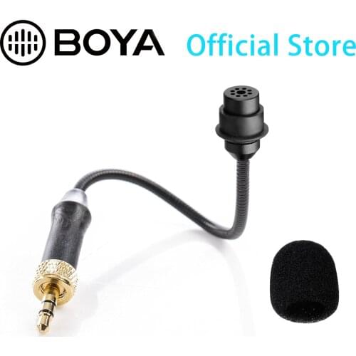 BOYA BY-UM2 3.5mm TRS Locking-Type Gooseneck Omnidirectional Flexible Audio Microphone for Wireless Lavalier Microphone System