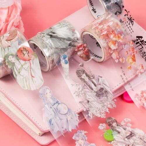 Japanese stationery creative PET aesthetic antique anime washi tape used for diary DIY hand account decoration material stickers