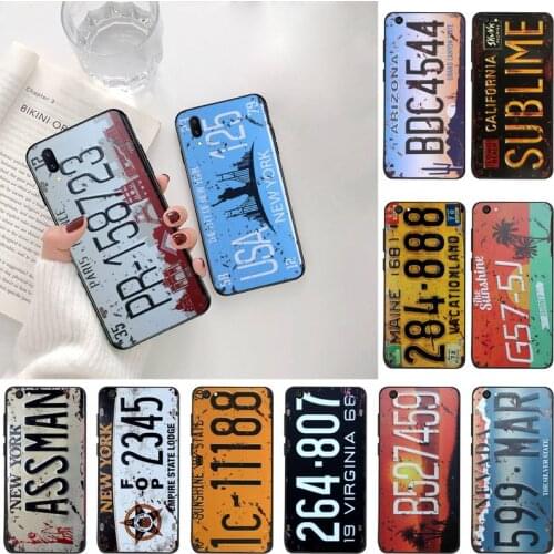 YJZFDYRM USA NEW YORK 125 Signs Car Number Black Cell Phone Case For Vivo Y91c Y17 Y51 Y67 Y55 Y7s Y81S Y19 V17 vivos5