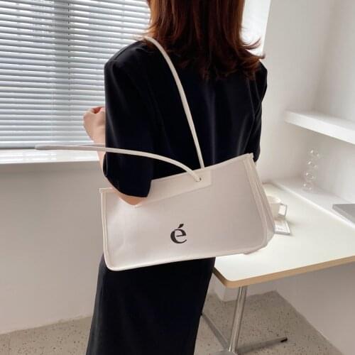 Womens Shoulder Bag Letter Printing Large Capacity Leather Canvas Splicing Tote Handbags Wholesale 2022 New Fashion Lady Bags
