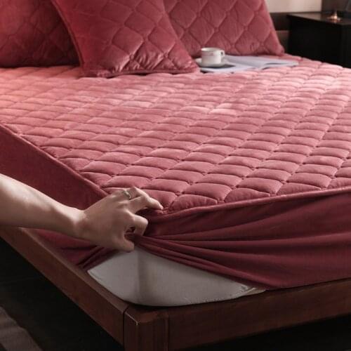 Warm Sheet with Elastic Home Quality Bedspread Thicken Blanket for Bed Solid Color Bedspreads for Double Bed Soft Bedcover