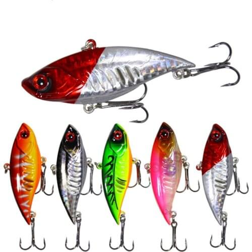 1Pcs VIB Sinking Fishing Lure 6.5cm /11g Hard Artificial Winter Ice Jigging Pike Bait Treble Hooks Tackle Wobblers Crankbait