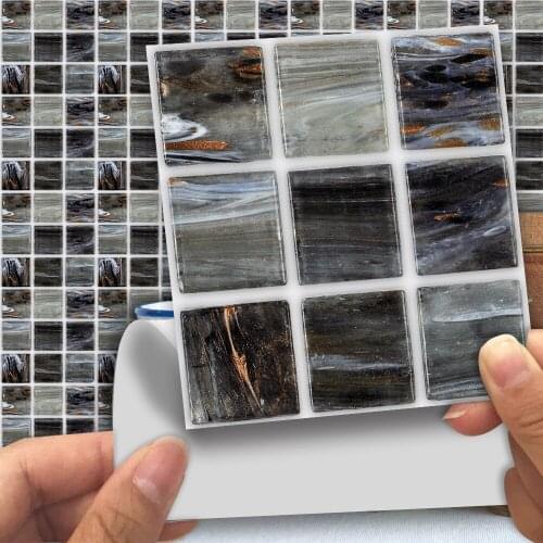 18pcs/set Removable 3D Tile Stickers Art Decals Cover 0.18m*2 Self-adhesive Oil-proof Waterproof Tiles Wall Sticker Home Decor