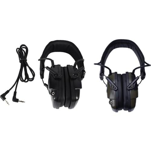 2x Electronic Hunting Ear Protection NRR22DB Sound Amplification Noise Reduction Ear Muffs Black & Green