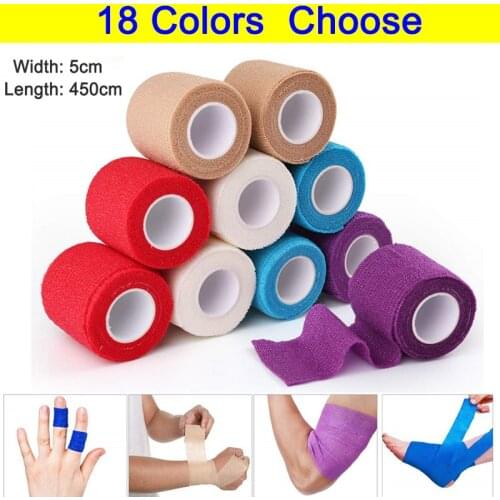 5cmx4.5m Non-woven Elastic Bandage Roll Self Adhesive Gym Muscle Pain Relief Sports Recovery Fitness Protector Medical Wrap Tape
