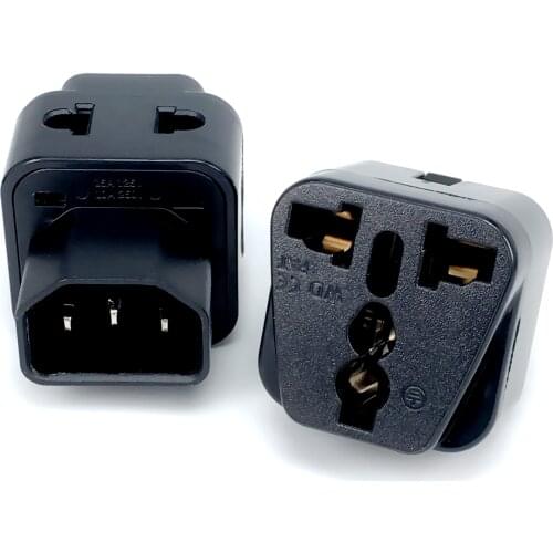 2 in 1 IEC 320 C14 Male to C13 Female Power Adapter PDU/UPS C13 Universal Female AU/US/UK/EU special conversion plug