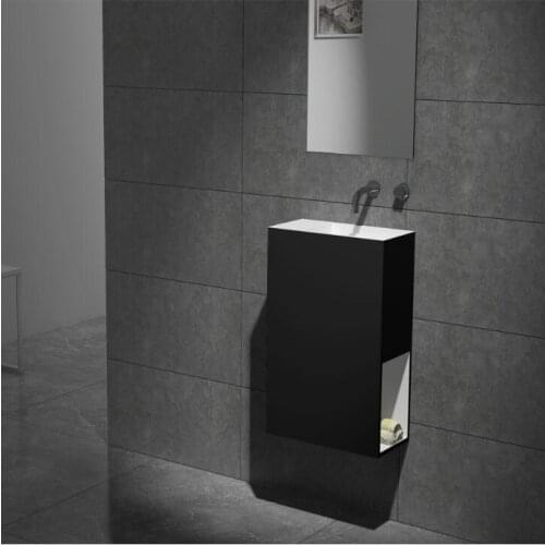Acrylic Resin Rectangular Wall Hung Vessel Sink Matt Solid Surface Stone Washbasin RS38138